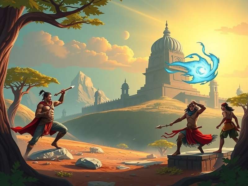 Anise Odyssey Quest game banner featuring heroic characters in a mystical Indian landscape